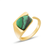 Bague Éblouissante en Argent avec Malachite - Vert d'Antan | Bijoux Chakra