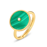 Bague en Or avec Malachite - Écho des Forêts | Bijoux Chakra