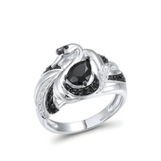Éclatante Bague en Obsidienne Noire | Bijoux Chakra