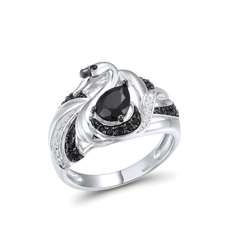 Éclatante Bague en Obsidienne Noire | Bijoux Chakra