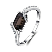 Bague Étoile Noire en Obsidienne Argentée - Élégance Sombre | Bijoux Chakra