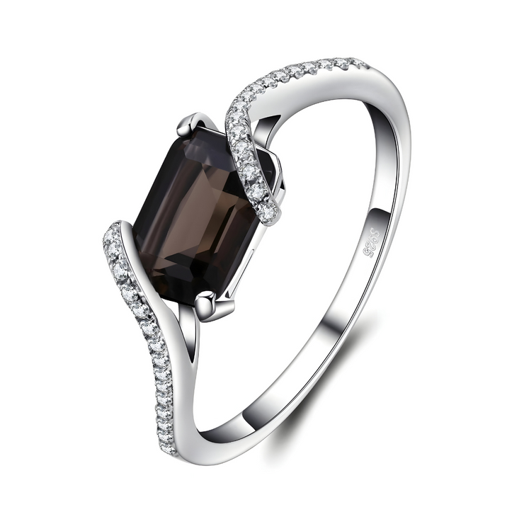 Bague Étoile Noire en Obsidienne Argentée - Élégance Sombre | Bijoux Chakra