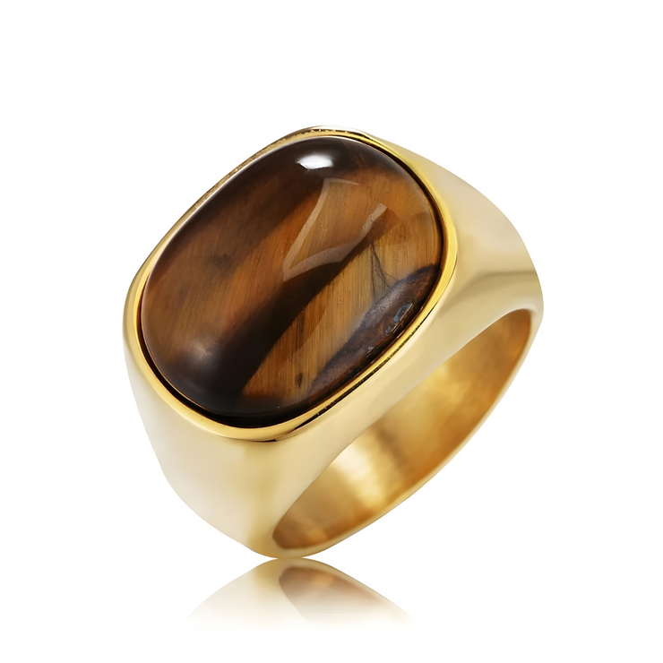 Bague Éblouissante en Œil de Tigre - Joyau du Tigre | Bijoux Chakra