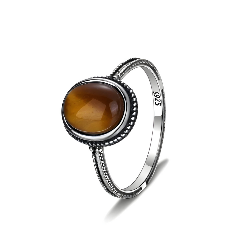 Bague Éclatante en Oeil de Tigre - Velours Ardant | Bijoux Chakra