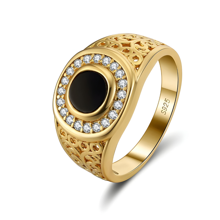 Bague Onyx – Brillance Nocturne | Bijoux Chakra