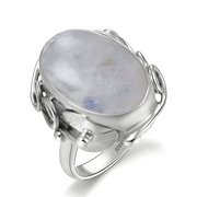 Bague Resplendissante avec Pierre de Lune Blanche - Bijou Perle Astrale | Bijoux Chakra