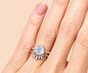 Anneau Éclatant en Pierre de Lune "Princesse" | Bijoux Chakra