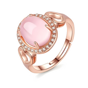 Bague en Or Quartz Rose - Éclat Enchanteur de Rosée | Bijoux Chakra