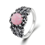 Bague en Argent Éclatante avec Quartz Rose - Élégance Sereine | Bijoux Chakra