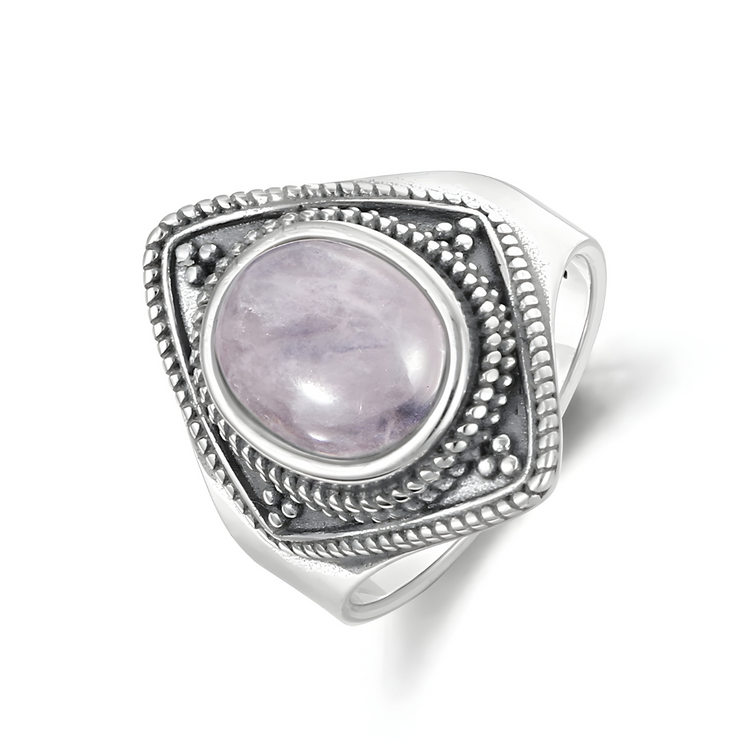 Bague en Argent avec Quartz Rose - Éclat Lumineux | Bijoux Chakra