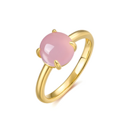 Bague Éblouissante Quartz Rose en Or Jaune - Collection Brume Aurora | Bijoux Chakra