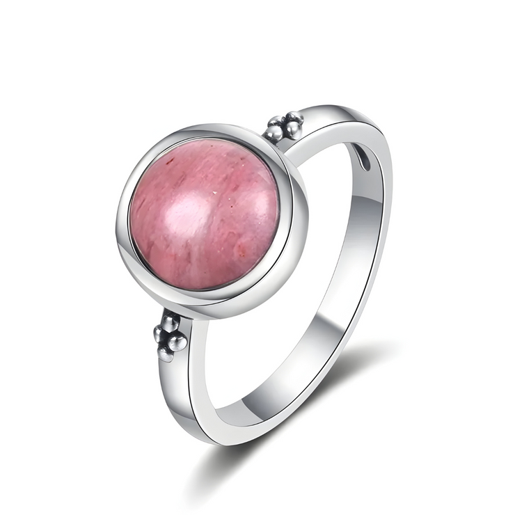 Bague Éblouissante en Rhodochrosite - Éclat de Fleur Minérale | Bijoux Chakra