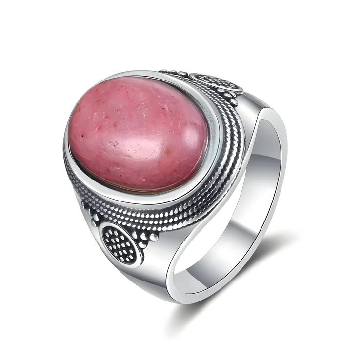 Bague Éblouissante en Rhodochrosite - Prisme de Rose | Bijoux Chakra