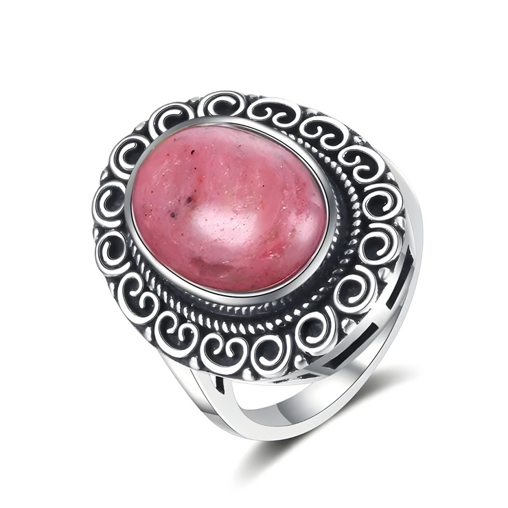 Bague en Rhodochrosite - Éclat Rose Cristallin | Bijoux Chakra