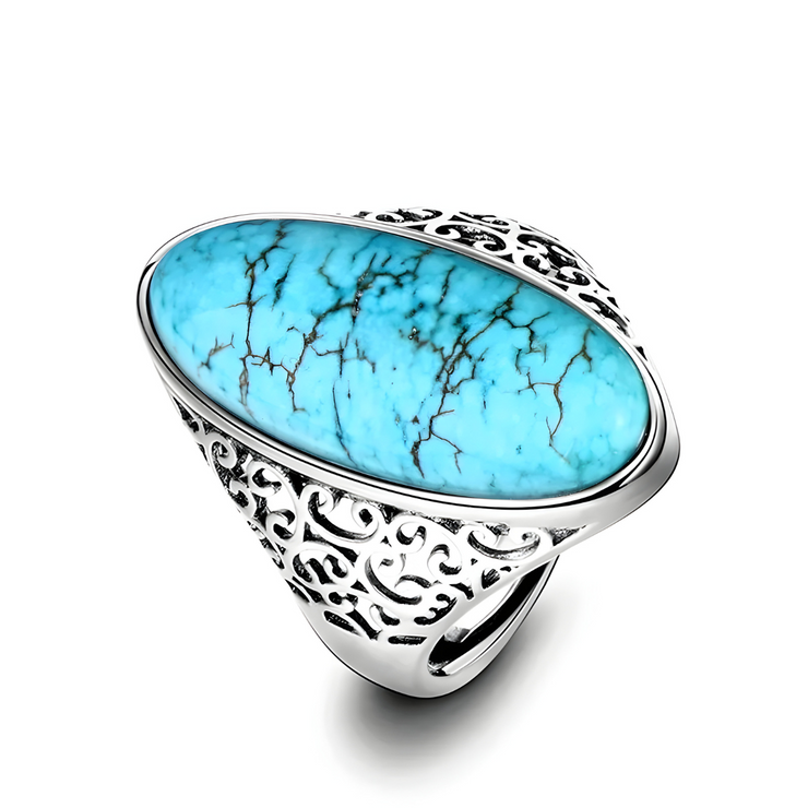 Bague Turquoise d'Iran - Bleu Éternel Ancestral | Bijoux Chakra