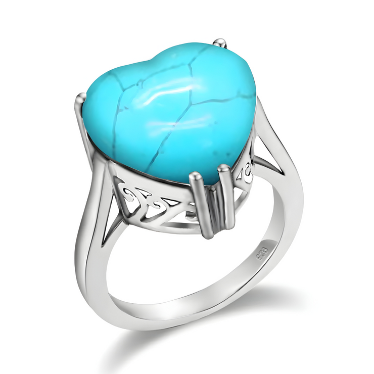 Bague Argentée avec Turquoise - Splendeur Marine | Bijoux Chakra