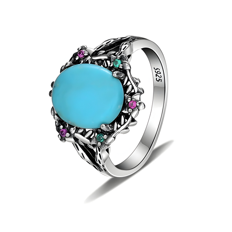 Anneau en Turquoise Naturelle - Élégance Océane | Bijoux Chakra