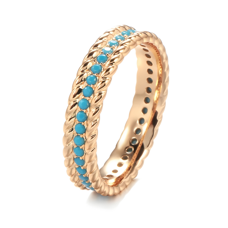 Bague en Or avec Turquoise - Trésor Éblouissant de l'Océan | Bijoux Chakra