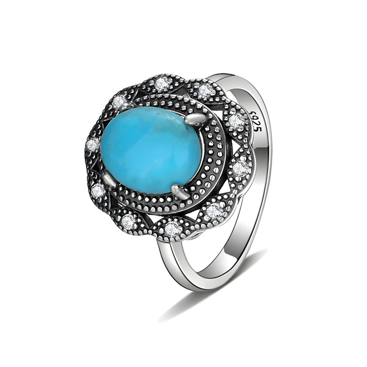 Bague Turquoise Authentique - Éclat de l'Océan Vintage | Bijoux Chakra