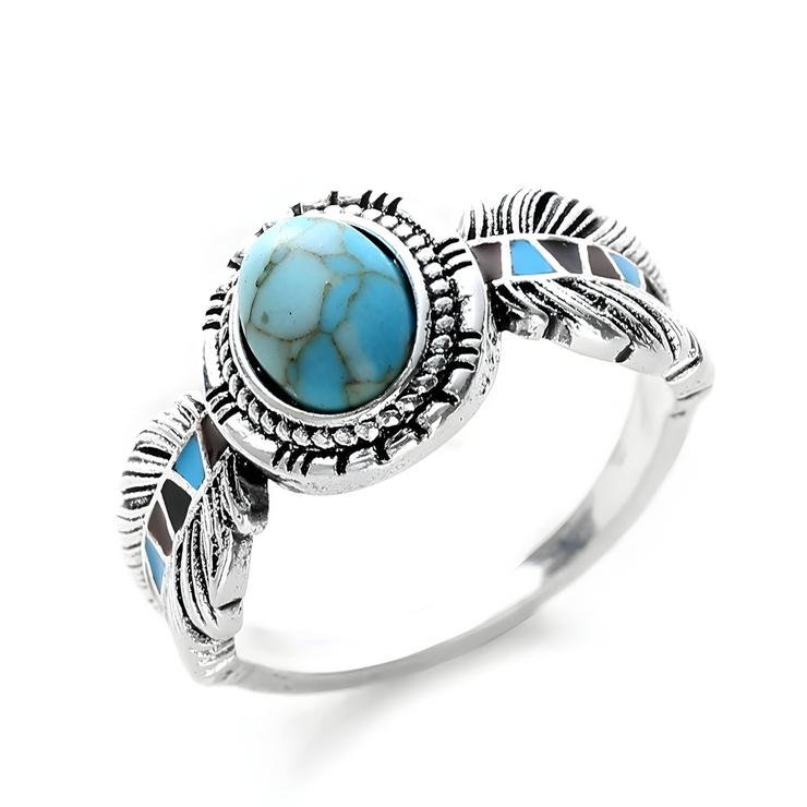 Bague Éclatante avec Turquoise par Hipanema - Lumière Tropicale | Bijoux Chakra