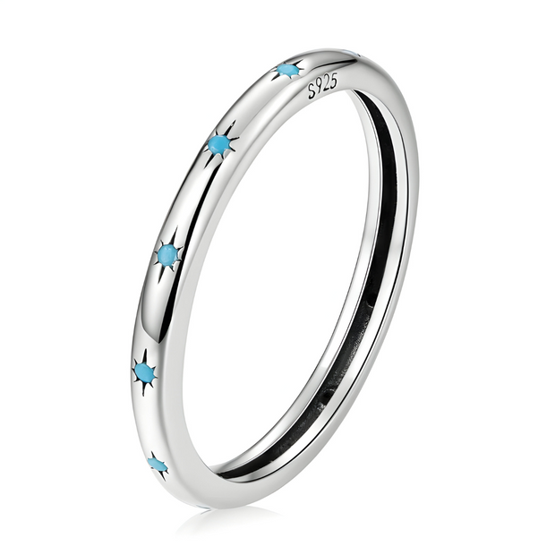 Bague Élégante en Turquoise - Éclat d'Étoiles Horizon | Bijoux Chakra