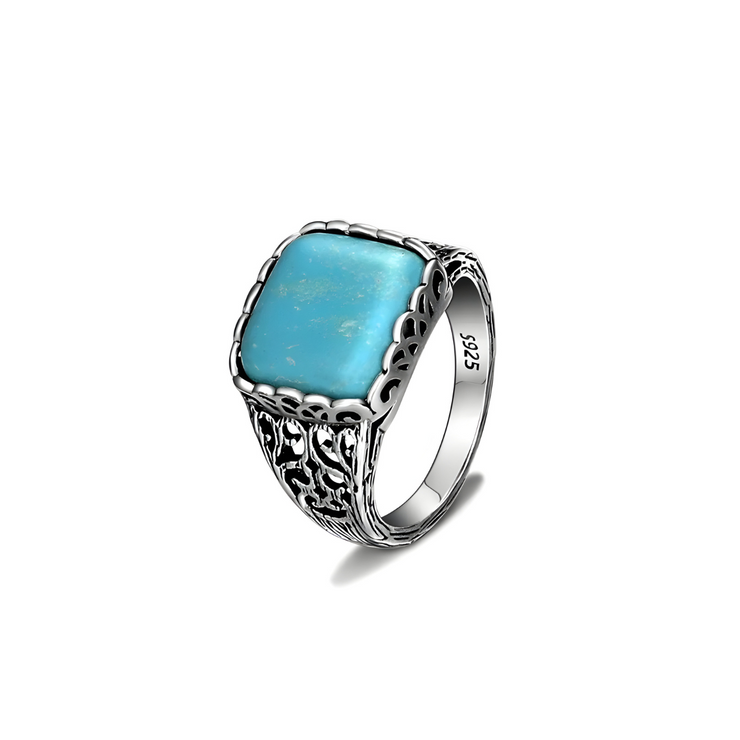 Bague Fantaisie en Turquoise - Éclat Nébuleux d'Azur | Bijoux Chakra