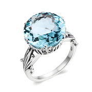 Éclatante Bague Aigue Marine Taille Émeraude - Rayonnement Océanique | Bijoux Chakra