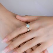 Bague de Fiançailles Aigue Marine - Éclat du Cœur des Flots | Bijoux Chakra