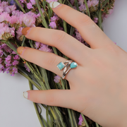 Bague Éclatante en Aigue-Marine et Argent - Collection Île Bleue | Bijoux Chakra