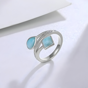 Bague Éclatante en Aigue-Marine et Argent - Collection Île Bleue | Bijoux Chakra