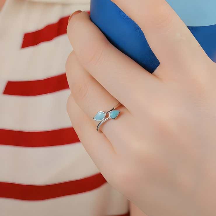 Bague Cocktail Éblouissante en Aigue-Marine - Vague Marine | Bijoux Chakra