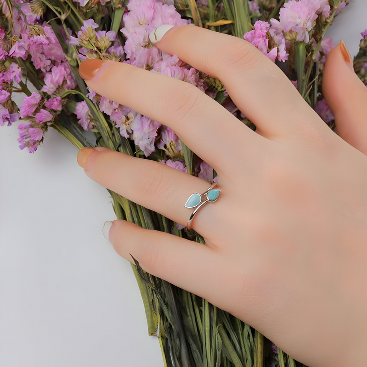 Bague Cocktail Éblouissante en Aigue-Marine - Vague Marine | Bijoux Chakra