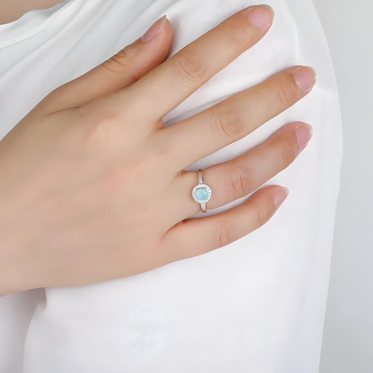 Bague Jonc en Aigue Marine - Éclat Éternel des Rivages | Bijoux Chakra