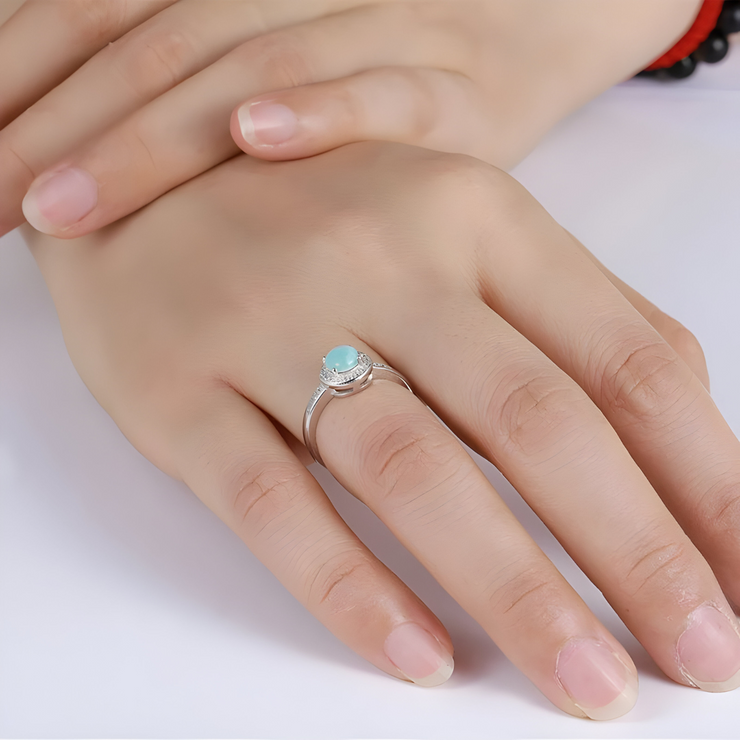 Bague Jonc en Aigue Marine - Éclat Éternel des Rivages | Bijoux Chakra