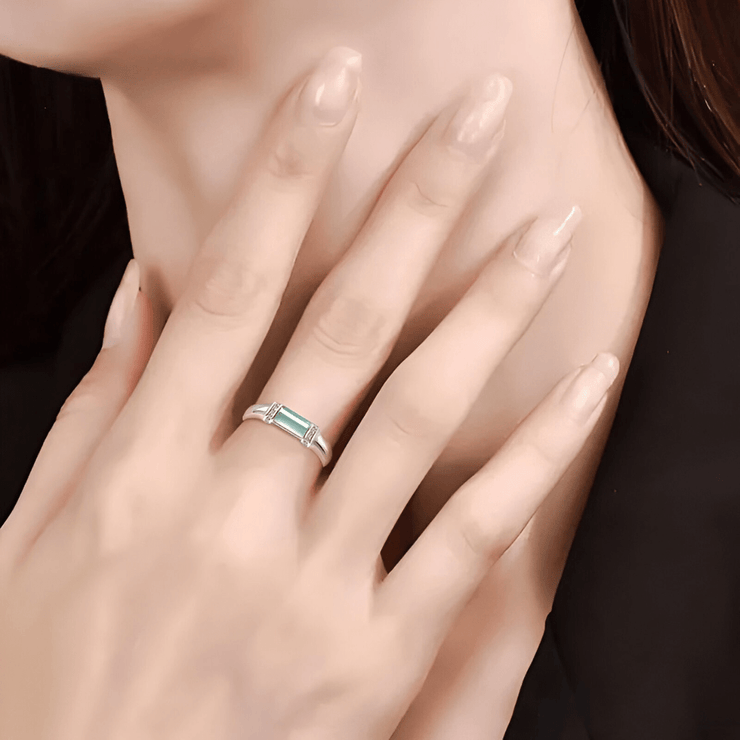 Bague en Argent avec Amazonite - Harmonie Verte Éblouissante | Bijoux Chakra