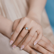 Bague Éclatante en Amazonite et Or - Aurore Rayonnante | Bijoux Chakra