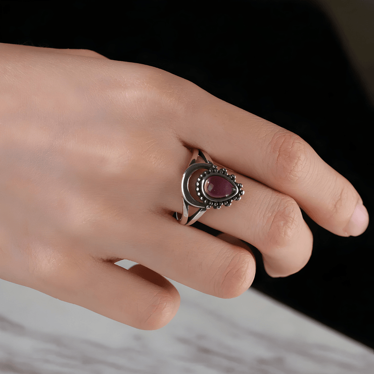 Bague Améthyste pour Lithothérapie - Éclat de Brume Violette | Bijoux Chakra