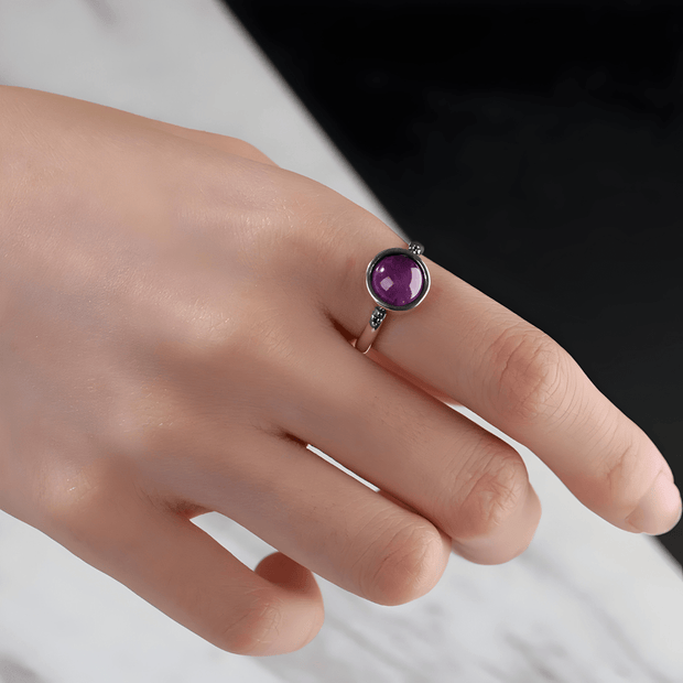 Bague d'Améthyste en Argent - Éclat de Lilas | Bijoux Chakra