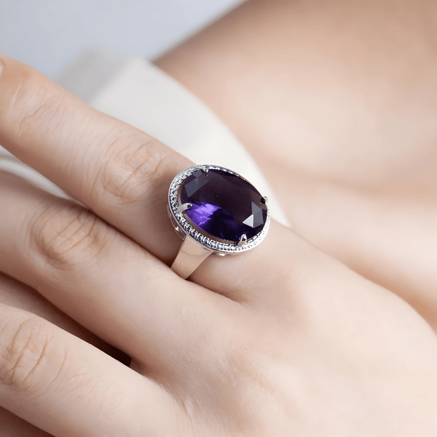 Anneau Éclatant d'Améthyste - Douceur Envoûtante | Bijoux Chakra