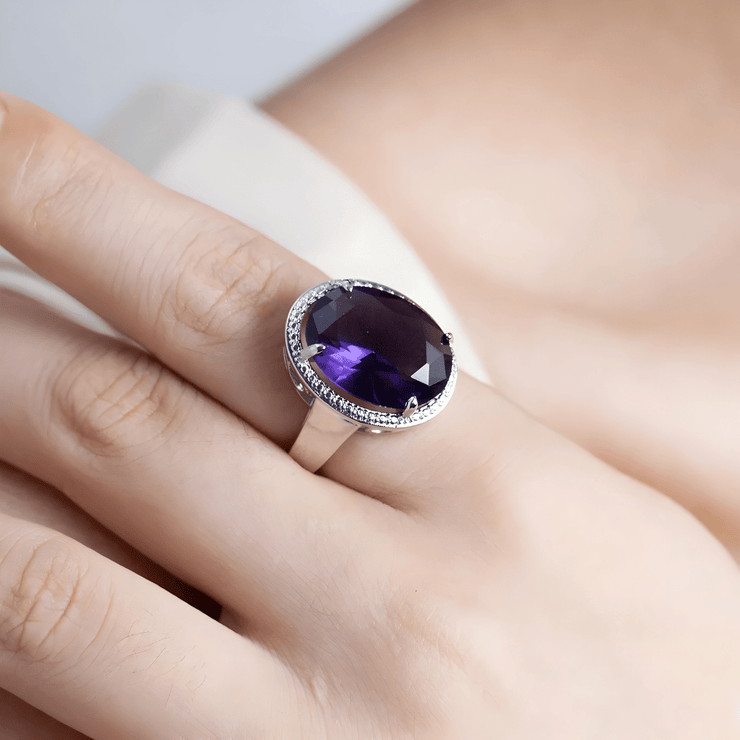 Anneau Éclatant d'Améthyste - Douceur Envoûtante | Bijoux Chakra