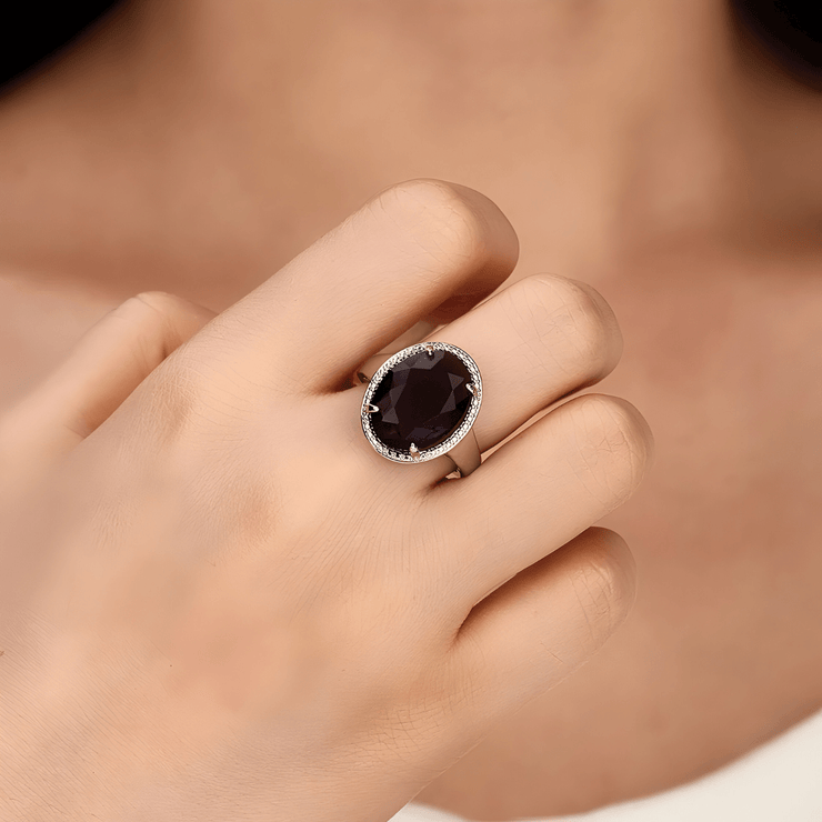 Bague Éclatante en Améthyste - Prisme Violet Cristallin | Bijoux Chakra
