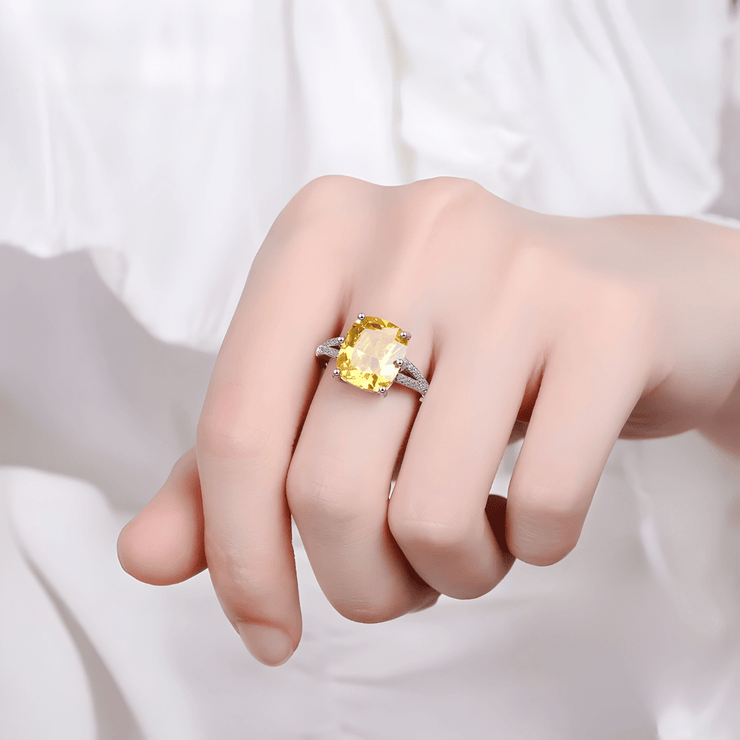 Bague Citrine Lithothérapie - Éblouissante Éclat de Miel | Bijoux Chakra