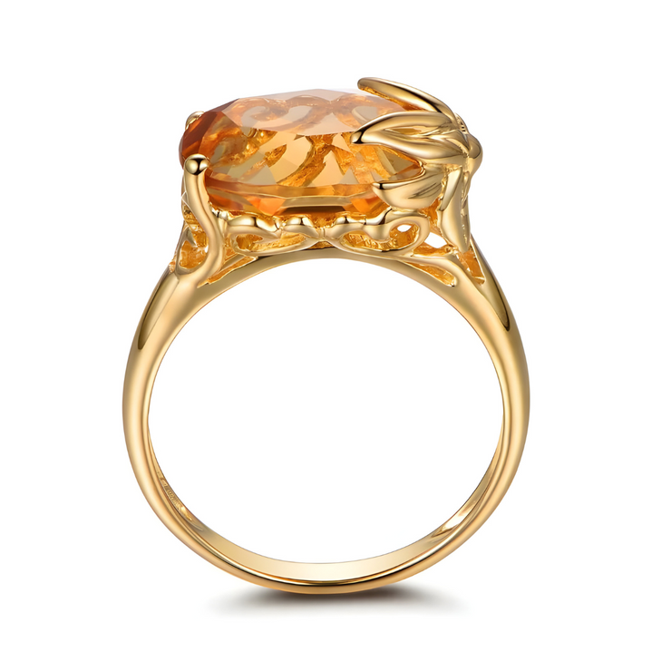Anneau en Or avec Citrine - Douceur Éternelle | Bijoux Chakra