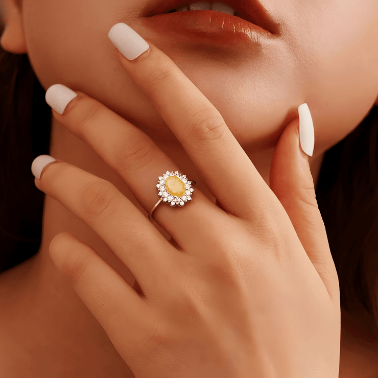 Bague Éclatante en Pierre de Citrine - Rayonnement de Vie | Bijoux Chakra