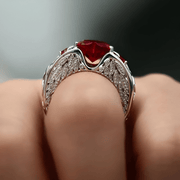 Élégante Bague en Argent avec Grenat Rouge | Bijoux Chakra