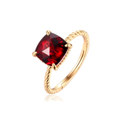 Bague en Or avec Grenat Éblouissant - Lyra Rouge | Bijoux Chakra