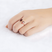 Bague en Or Grenat - Éclat Rouge d'Hiver | Bijoux Chakra