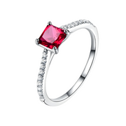 Élégante Bague en Rhodolite - Pierre Rouge Intense | Bijoux Chakra