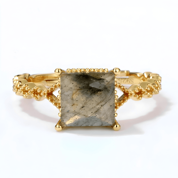 Bague Éclatante en Labradorite et Or - Brume Étoilée | Bijoux Chakra