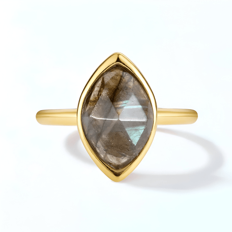 Élégante Bague en Or avec Labradorite - Prisme Enchanté | Bijoux Chakra